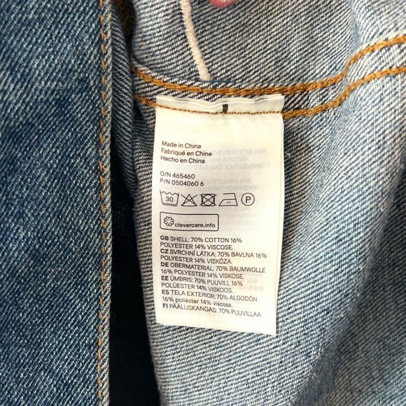 NWOT! H&M Embroidered Floral Denim Jacket - Picture 7 of 8